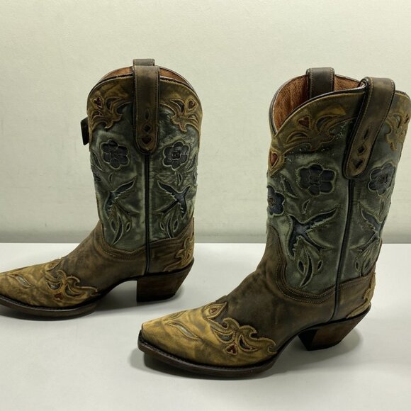 Dan Post Women’s Vintage Bluebird Cowgirl Boots – Snip Toe – Size 7.5M - Picture 1 of 1